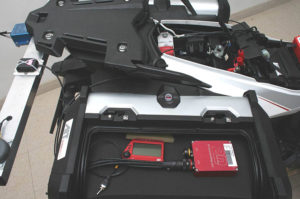 All the systems are stored in the standard panniers (click for a larger view).